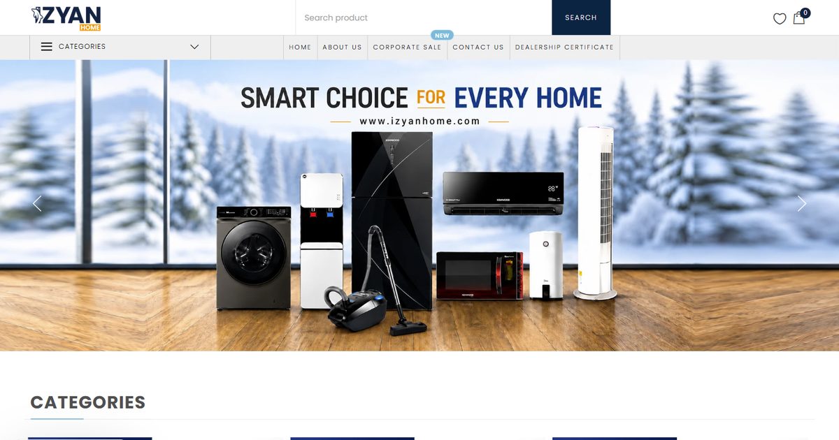 Izyan Home website homepage, izyanhome.com